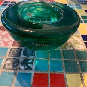 Kosta Boda Emerald Glass candle holder